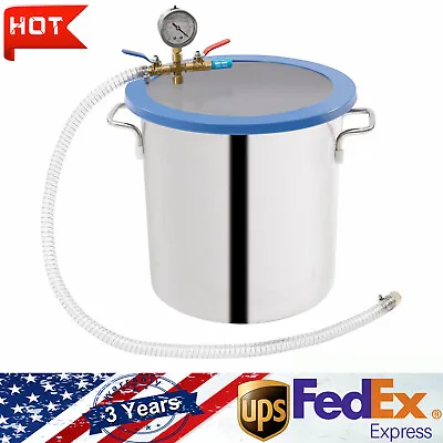 $97.63 • Buy 5 Gallon Stainless Steel Vacuum Chamber Kit Degassing Urethanes Silicone Epoxies