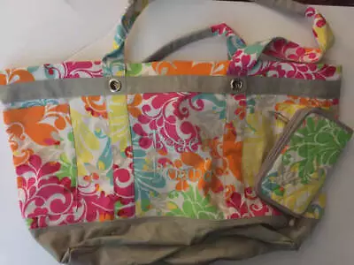 Thirty One Large Utility Tote Monogrammed Beach Bound W/ Matching Wallet • $82