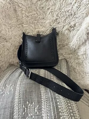 Rebecca Minkoff Black Leather Mini Unlined Feed Bag Crossbody Shoulder NWT • $44