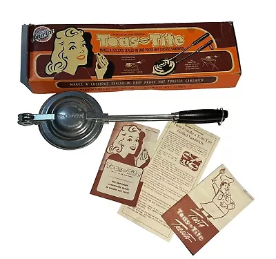 VTG Retro GrannyCore Toas-Tite Sandwich Pie Maker W/ Box Receipts Instructions • $55