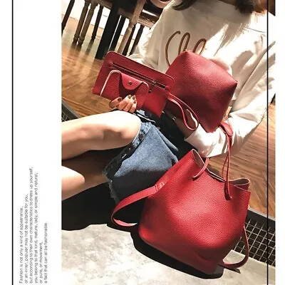 4Pcs/set Leather Women Handbag Shoulder Bag Tote Card Holder Purse Satchel • $22.71