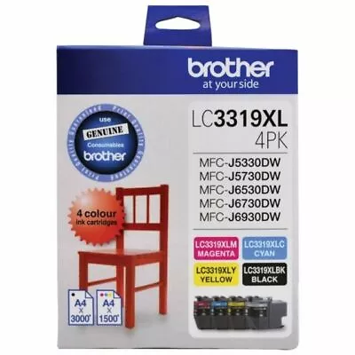 Brother LC3319XL Black/Cyan/Magenta/Yellow Ink Cartridge • $105