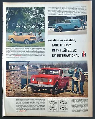 1962 International Scout SUV Pickup Truck & Panel-Top Photo Vintage Print Ad • $12.95