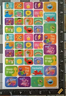 Sesame Street Elmo Cookie Monster & More One Sheet Stickers Rewards #school7 • $1.69