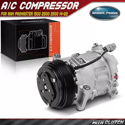 A/C Compressor With Clutch For Ram ProMaster 1500 2500 3500 2014-2022 V6 3.6L • $166.99