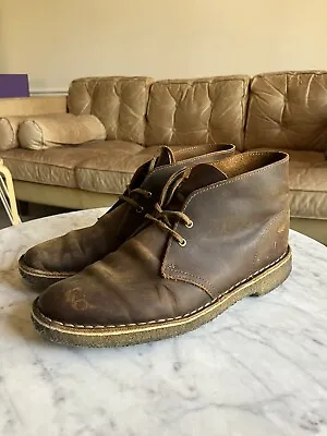 Clarks Originals Waxed Brown Leather Desert Boots Mens US 7 40 UK 6  • $39