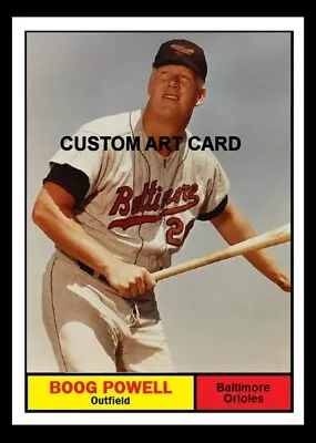 Baltimore Orioles Boog Powell 1961 Style Custom Art Baseball Card Blank Back • $6.28