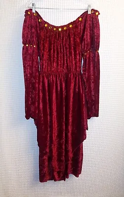 £38.99 • Buy NEW RUBIES Velvet Peasant Dress Renn Wench Medieval Costume One Size Red