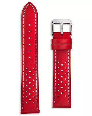 Red Leather Rally Watch Strap - Omega Moonswatch Mars Style - 18 20 22 24mm • $37.24