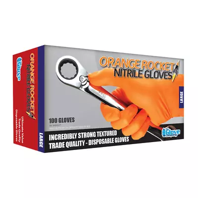 TG Orange Rocket Nitrile Disposable Gloves 100pk Size Large 130033   • $28.95