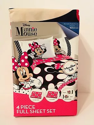 New Disney Minnie Mouse 4 Piece Full Sheet Set Bedding • $34.99