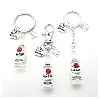£3.99 • Buy 30th. 40th. 50th Birthday Gift. Bacardi Bottle Keyring. Gift Bag
