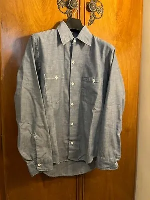Vintage 1970s Montgomery Ward Chambray Work Shirt Made In USA • £35