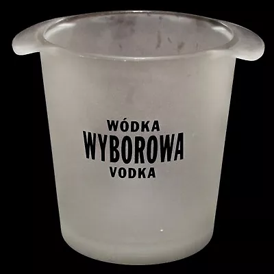 Wyborowa Vodka Poland Frosted Glass Ice Bucket Wodka Wyborowa Vodka Vintage • $29.98