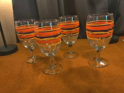 $40 • Buy Fiesta Fiestaware Coordinates Striped Water Goblets Iced Tea Glasses Set Of 4