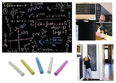 Self-Adhesive Blackboard/Chalkboard – Large Size (2000mmx450mm) + 5 FREE Chalks • £14.95