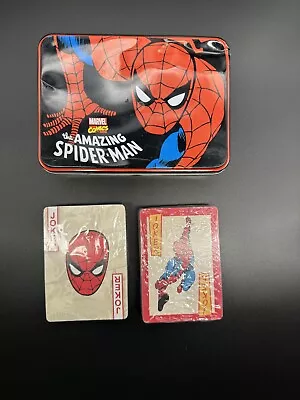 Spiderman Metal Tin Box Set Of Playing Cards Classic Villans • $0.99