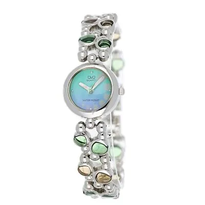 Q & Q Women's Bracelet Watch With Steel Strap And Colored Stones • £17.68