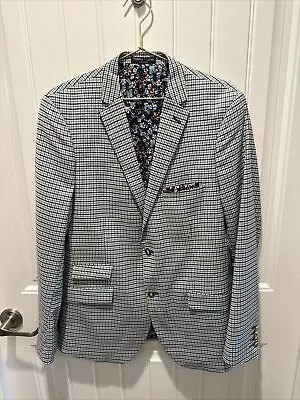 Paisley & Gray Mens Sport Coat Jacket Blazer Slim Fit  Plaid With Floral Liner • $60