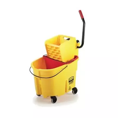 Rubbermaid - FG758088YEL - 35 Qt Yellow WaveBrake® Mop Bucket And Wringer Combo • $117.57