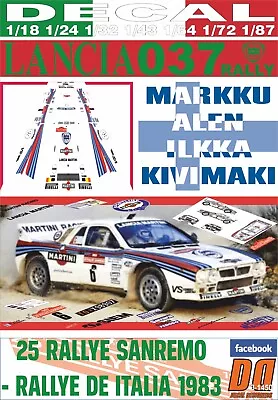 DECAL LANCIA 037 RALLY M.ALEN R. SANREMO 1983 2nd (06) • £18