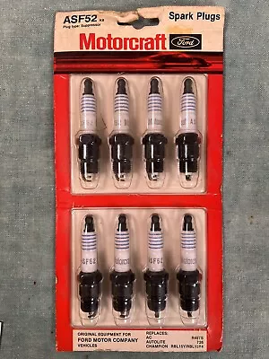 Vintage Set Of (8) New Motorcraft Ford 1966 Spark Plugs Model ASF52K8 ASF52 K8 • $59