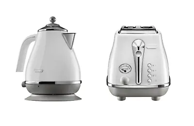 $329 • Buy Delonghi CTOC2003W KBOC2001W Icona Capitals 2 Toaster + Kettle PACK - White