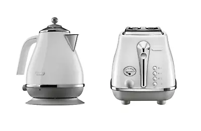 Delonghi CTOC2003W KBOC2001W Icona Capitals 2 Toaster + Kettle PACK - White • $329