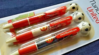 Manchester United 3 Retractable Pens - Blue Ink • £12.53