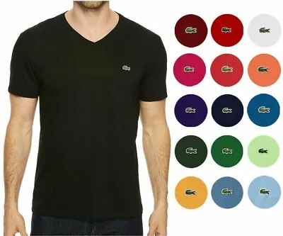 $41.50 • Buy New Mens Lacoste S/s Regular Fit Pima Jersey V-neck T-shirt, Pick A Color & Size