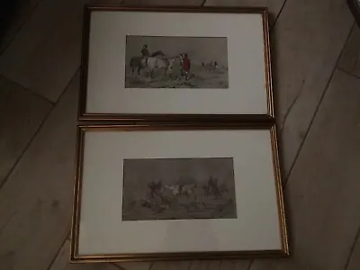 Pair Of J F Herring Snr Hunting Lithographs Vincent Brooks Jan 9th 1854 Framed • $104.82