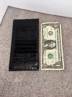 Vintage Eel Skin Bi-fold Wallet Black Korean 1980s Free US Shipping • $19.99