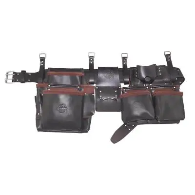 Graintex Tool Belt 15-Pocket+4 Adjustable Metal Hooks+Tool Holders+Leather Brown • $108.06