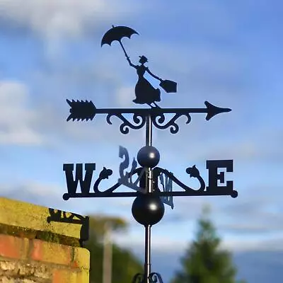 Deluxe Steel Mary Poppins Weathervane - Horizontal Fitting Bracket • £39