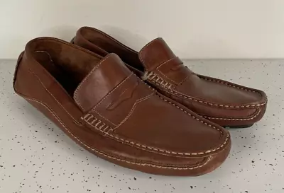 Clarks Driving Loafers Men's 9M Brown Leather Slip On Moccasin Shoes 71280 • $29.99