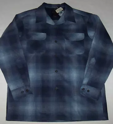 NWT Pendleton NAVY/BLUE OMBRE THE ORIGINAL BOARD Shirt 100% Virgin Wool Men's M • $119.99