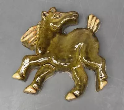 Mercer Moravian Tile Olive Green Horse Terracotta Arts & Crafts Pottery Bucks • $49.99