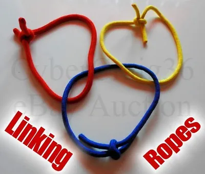 £6.90 • Buy Linking Rope Rings Magic Trick Tied Red Yellow Blue Link Cord Hoop Penetrate New