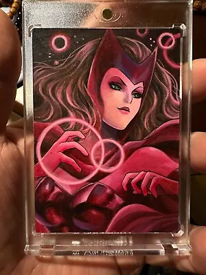 Scarlet Witch 2020 UD Marvel Masterpieces Sketch Card 1/1 By Lydi Li 阿胖 • $338