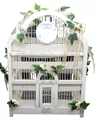 Wedding Decorated Romantic Large White Wooden Vintage Bird Cage • $130