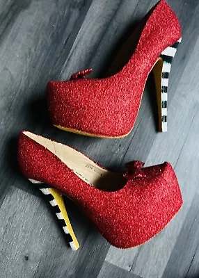 £20 • Buy ❤️Custom Wizard Of Oz Dorothy Ruby Slippers High Heels Retro Wicked Witch 7🎗️