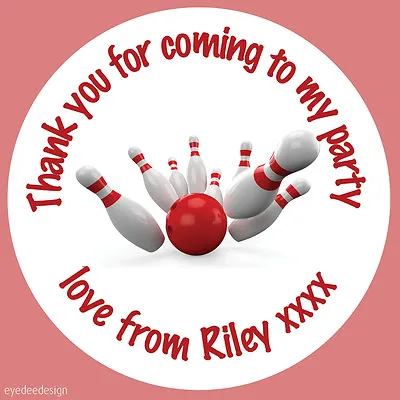 £1.75 • Buy Personalised Bowling Ball Birthday Stickers Party Thank You Sweet Cone - 425