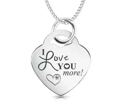 Personalised I Love You More Heart Necklace - Sterling Silver • $49.77