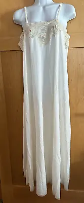 Vintage 70s Long Nightgown Ivory Maxi Val Mode Size Petite Small • $9.99