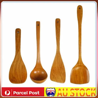 $13.67 • Buy Wooden Cooking Rice Spatula Scoops Kitchen Utensil Non-stick Hand Wok Shovel Kit