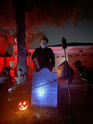 Halloween  Michael Myers Sister Judith Myers Headstone And Jack O Lantern. • $150