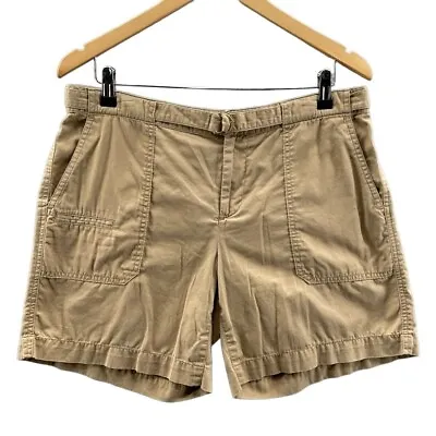 Lauren Ralph Lauren Safari Shorts Womens 10 Tan Cotton Belt Pockets • £23.13