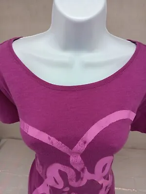 PINK By Victoria's Secret Women XS Purple Love Pink Graphic Short Sleeve T-Shirt • $14.99
