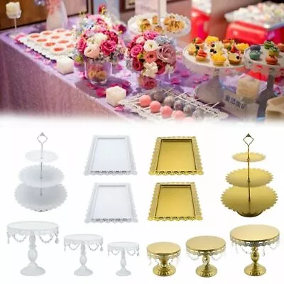 6x Cake Stand Display Round Tower Plate Set Wedding Xmas Banquet Party Tableware • £47.99