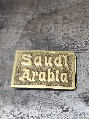 Vintage Solid Brass Belt Buckle Saudi Arabia  • $19.15